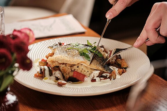 Fischgericht im Restaurant Bonngout 